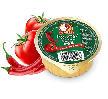 131g Profi Geflügelpastete mit Tomaten, pikant // Паштет Куриный с Помидорами Пикантный