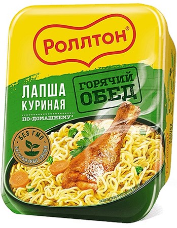 90g Nudel mit Hühnergeschmack // Роллтон Лапша куриная по домашнему