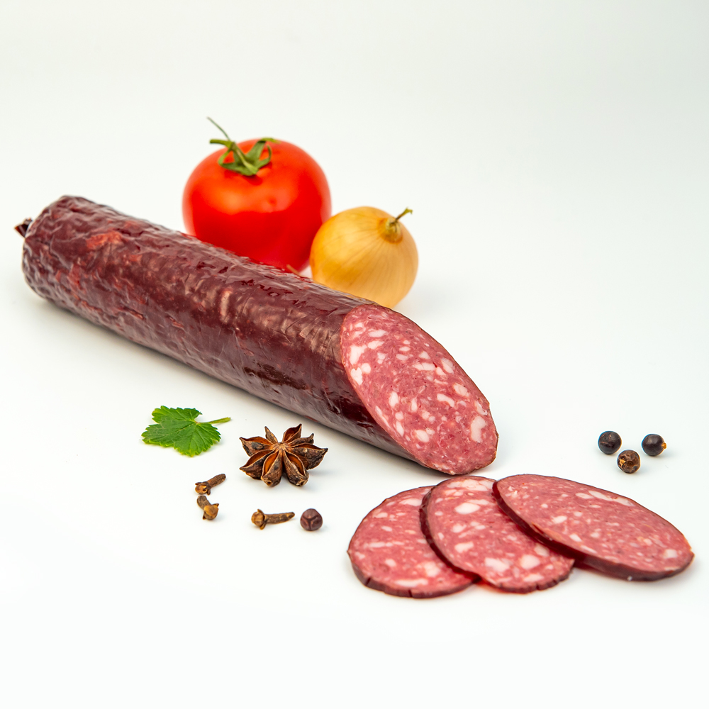 Kochsalami Typ Servelat Moskovskiy ca.300g mit Rückenspeck